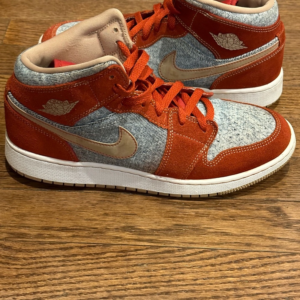 Air Jordan 1 Mid Denim Red GS